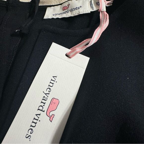 NWT Vineyard Vines Scalloped Ponte Dress in Jet Black Size 10 - Picture 4 of 7